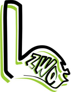 Das Logo des Jugendklubs El ZWO in grün-schwarzer L-Form und innenliegendem Schriftzug ZWO.